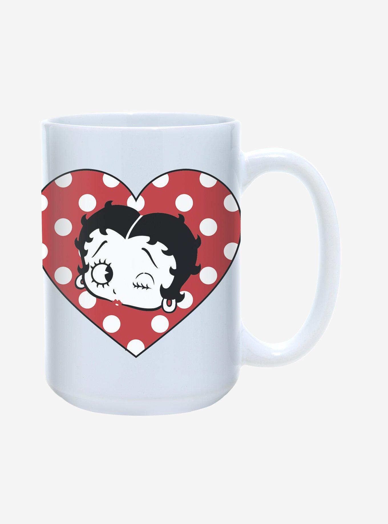 Universal Studios Betty Boop Ceramic Heart Mug 14oz New